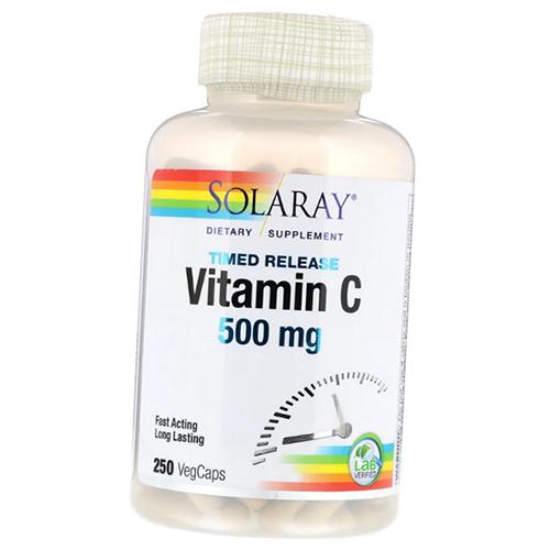 Vitamin C mit verzögerter Freisetzung, Timed Release Vitamin C 500, Solaray 250 Gemüsekapseln (36411059)