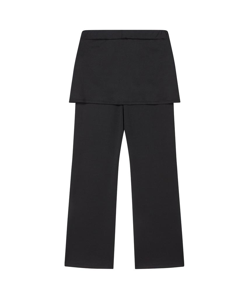 AWESOME STUDIO Layered Skirt Pants Black