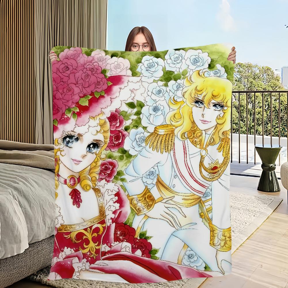 manga anime Flannel warm soft plush blanket Rose of V-Versailles sofa living room hogar Lady O-Oscar bedroom travel gift home