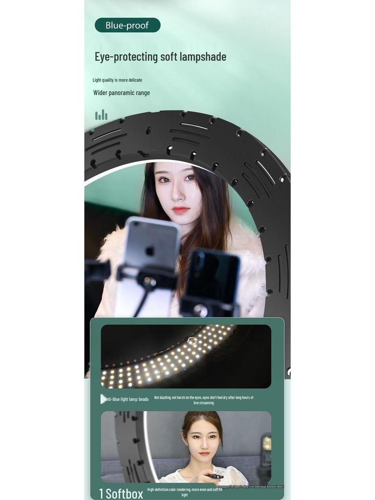 2025 Ring Light Stand for Live Streaming & Beauty Selfies - 22-inch Mobile Phone Holder for Influencers