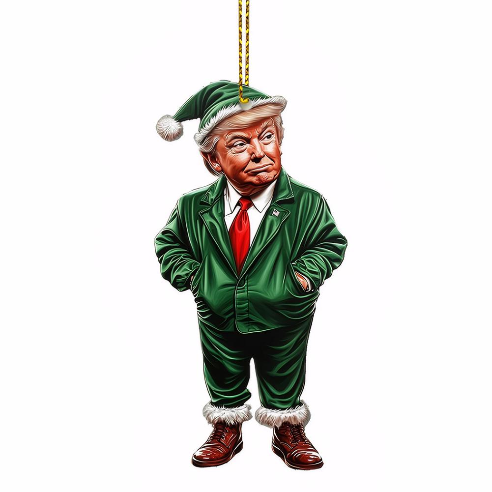 

Дональд Трамп Рождественское украшение 2D Акриловый мультяшный Трамп Подвеска Забавный Дональд Трамп Подвеска для рождественской елки Декор для дома и автомобиля