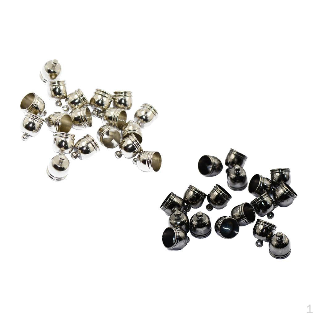 20 Pieces Bell Shape End Cap Cord Connector For Diy Jewelry Making Findings