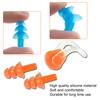 4 Stück Wasserdichte Weiche Silikon Schwimm-Ohrstöpsel Ohrenschützer Nasenklammern Klemmen Set Werkzeuge(Orange)