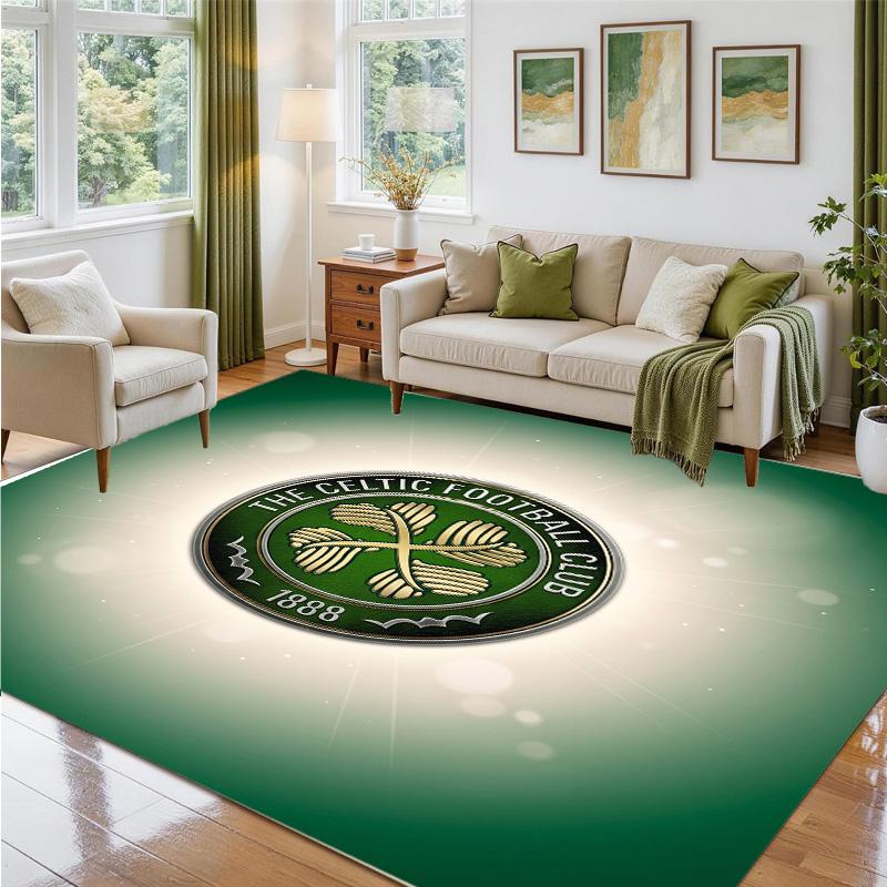 Celtic FC Design Crystal Velvet Rug Soft Decorative Mat for Bedroom Entrance