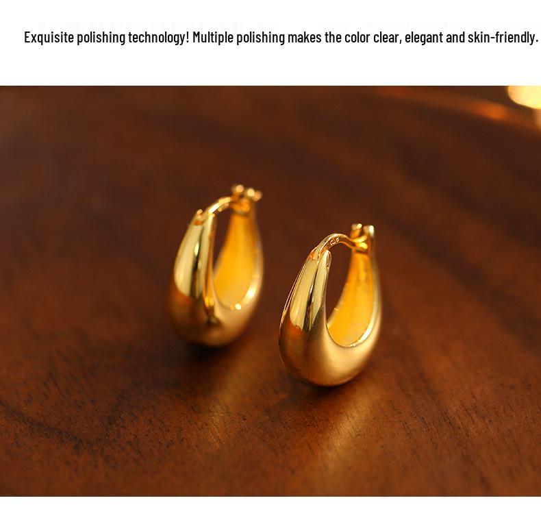 Boucles d'oreilles en argent S925 Banyan Tree en forme de U - Style blogueuse de mode coréenne