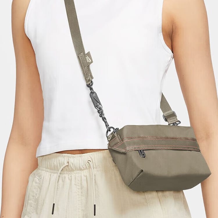 Nike Polyester Shoulder Bag, Crossbody Bag Unisex Olive Green CW9304-276