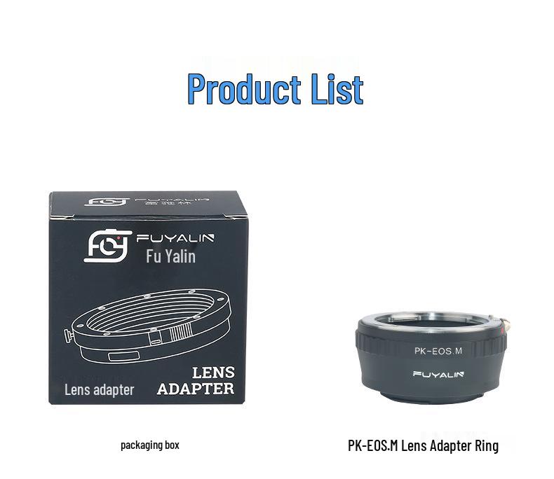 PK-EOSM Lens Adapter for Pentax PK Lenses To Canon EOSM M10 M5 M Mirrorless Cameras