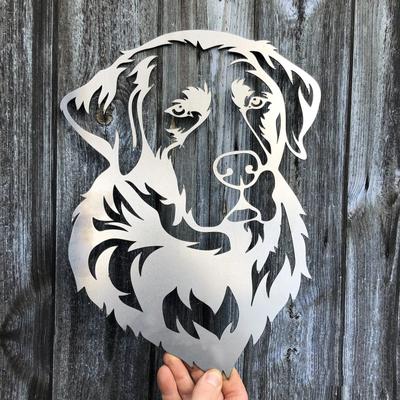 Art Sculpture Labrador Dog Garden Garden Ornament Metal Dog Metal Gardening Tree and Door Hanging Decoration Ornaments
