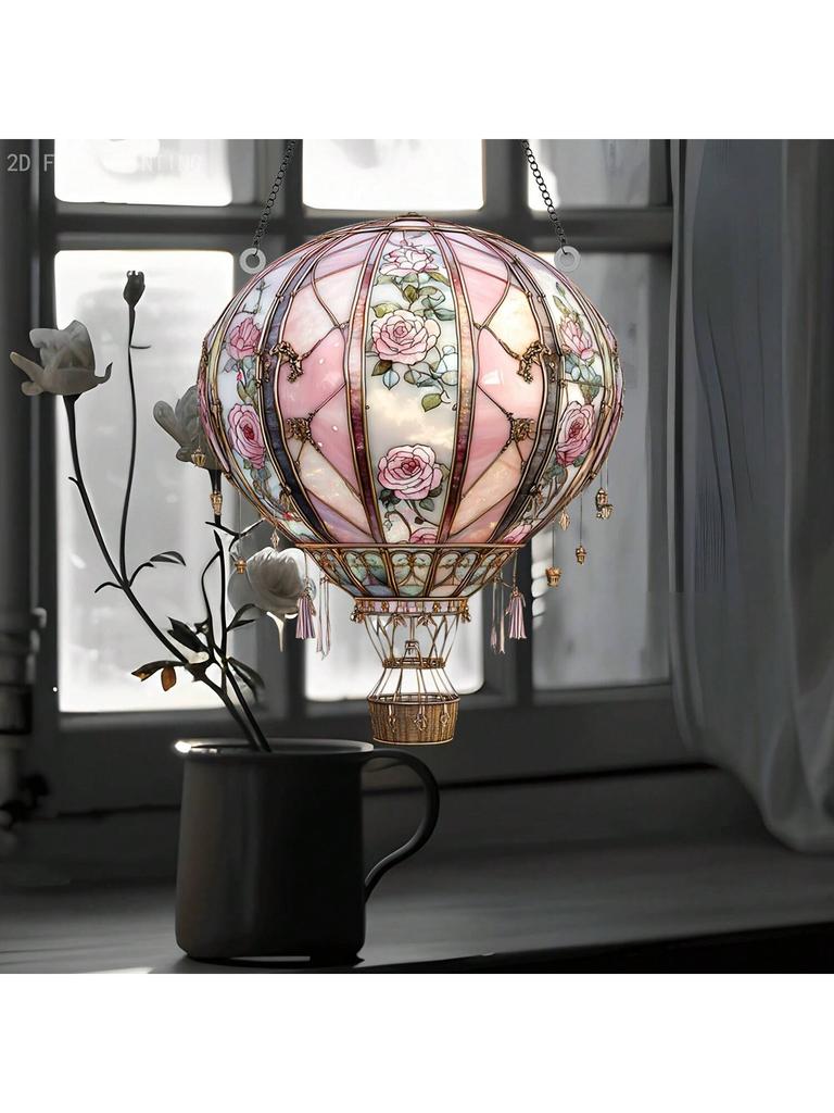 1 Colorful Hot Air Balloon Sun Catcher, Suitable for Valentine's Day and Holidays - Perfect for Gardens, Outdoor Activities