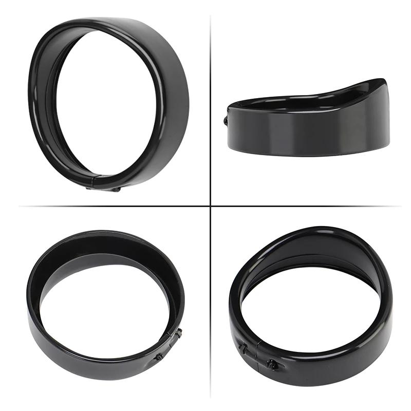 Motorcycle LED 7"+4.5" Headlight Trim Ring Visor Fog Light Trim Cover For Harley Touring Road King Electra Glide Softail FLD/FLH