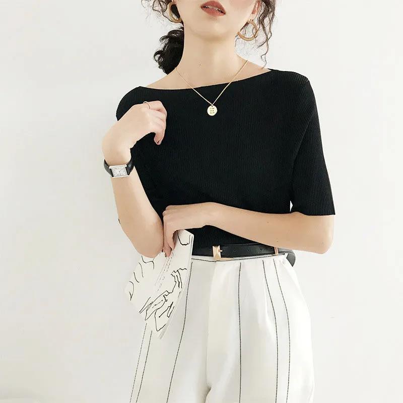 Damen Einfarbig Lässig Bequem Eisseide Neu Locker Fallend Kurzarm Einfarbig Mode Lässig