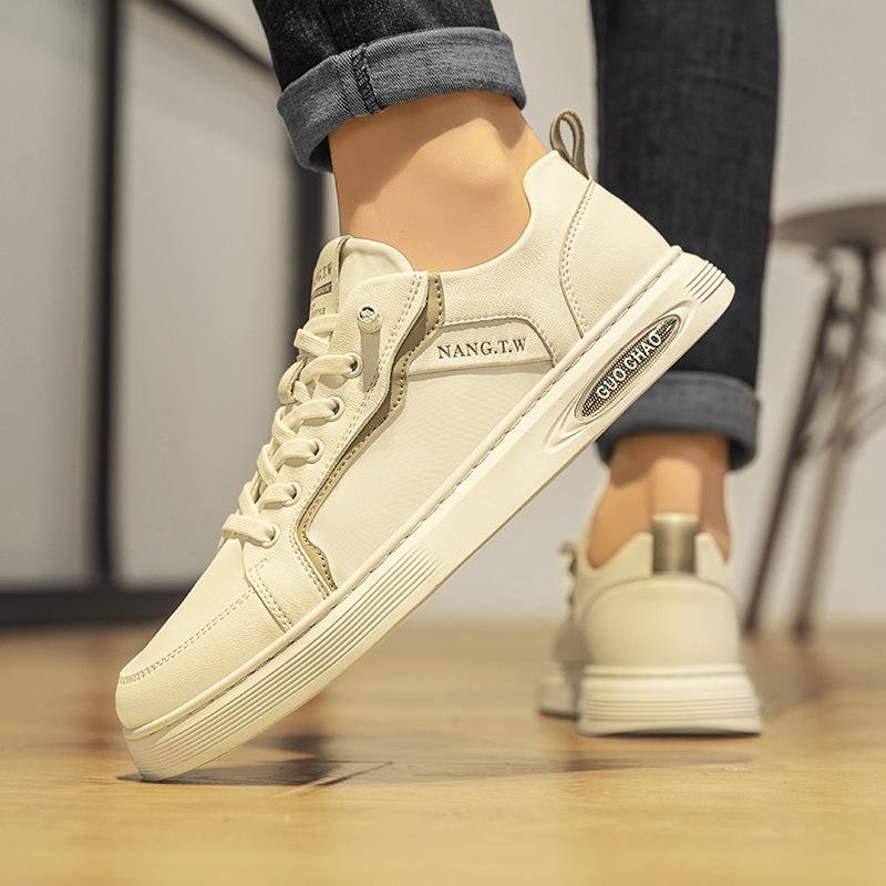 Men's Lazy Casual Shoes with One Foot, Light Soft Sole, Comfortable Cushioning White Shoes, Outdoor Skateboard Shoes