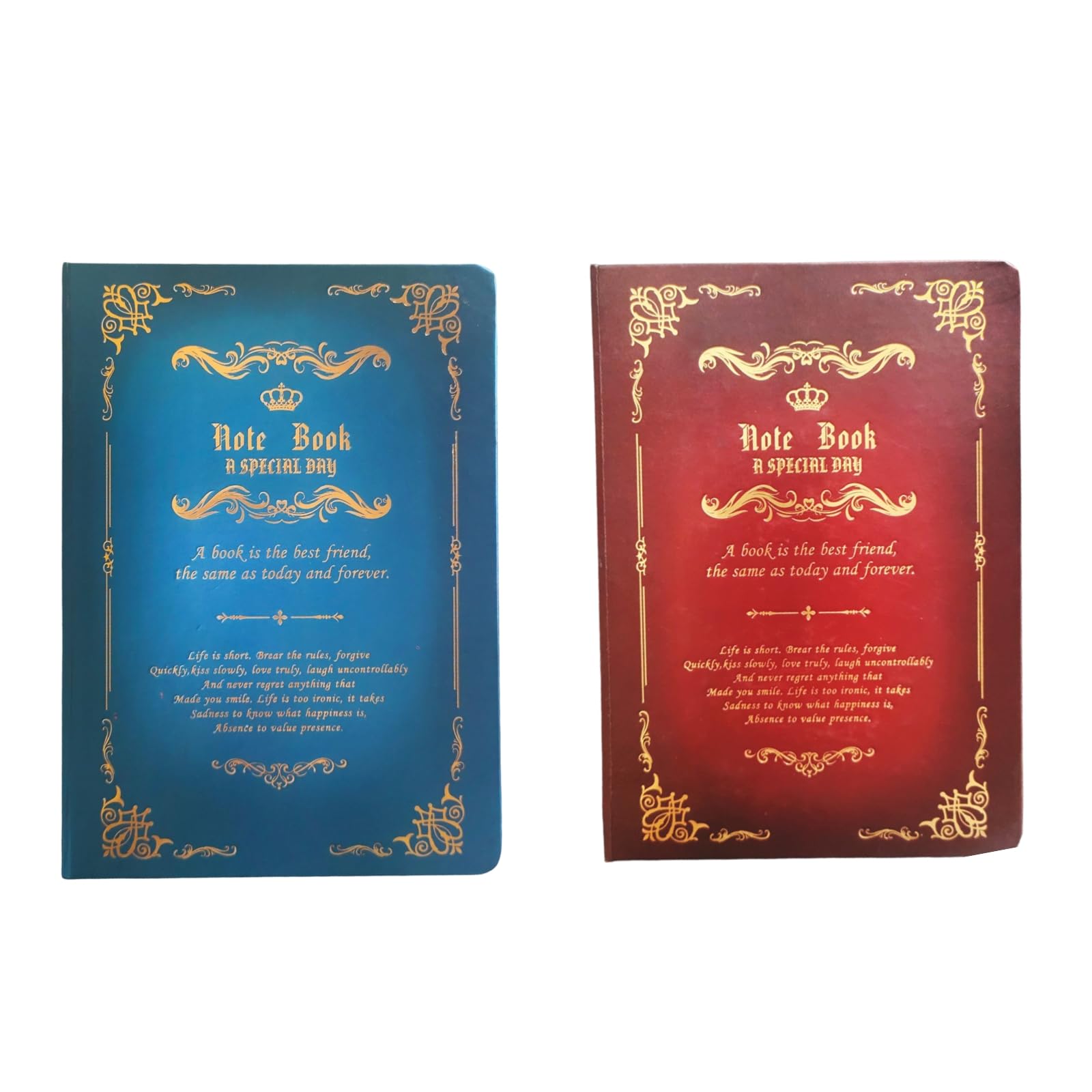 

Antique A5 Notebook Set of Grimoire Blank Memo Unique Retro Design and S.T.S.G 2, Diary, Notebook, Pad, (Blue Red)