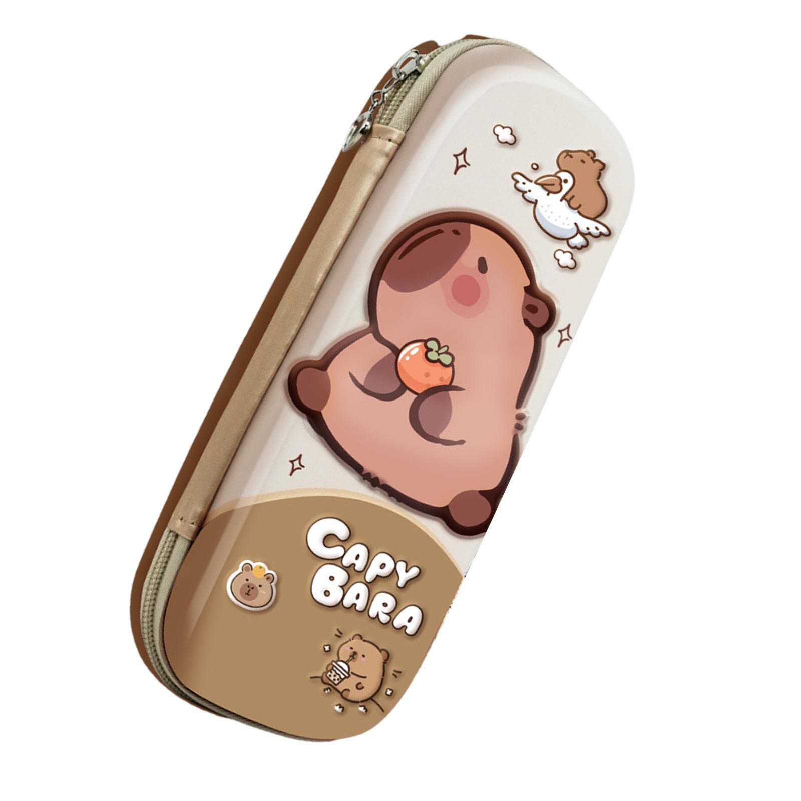 

Мультяшный пенал с несколькими отделениями, карманы для ручек на молнии, большой вместительный пенал, органайзер для канцелярских принадлежностей для студентов света кофе