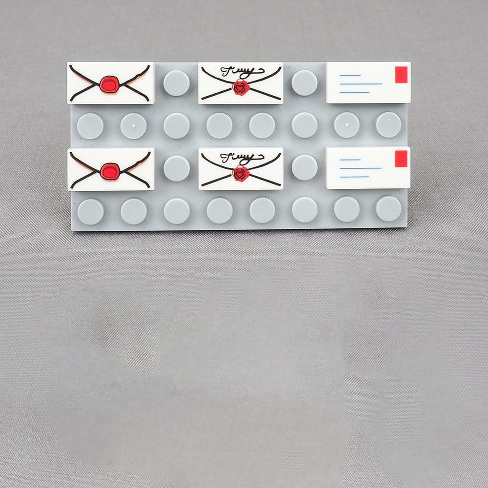 MOC 10PCS Printed 3069 Envelope Pattern Building Blocks Kits Post Office Mailbox Equipment Bricks Particle Educational Toys Gift