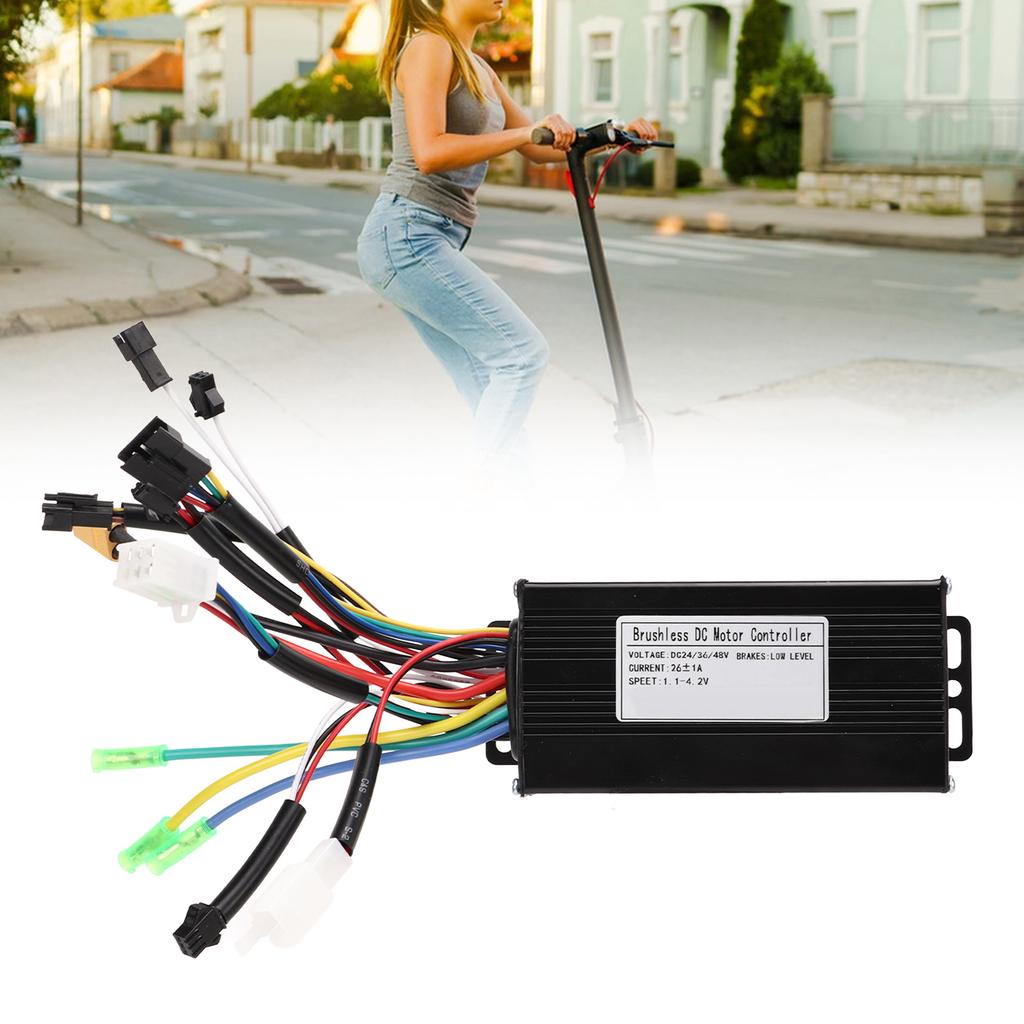 New 24V 36V 48V 500W 750W Electric Bike Motor Brushless Controller Scooter Parts 3 Mode Sine Wave 26A Modified Accessories