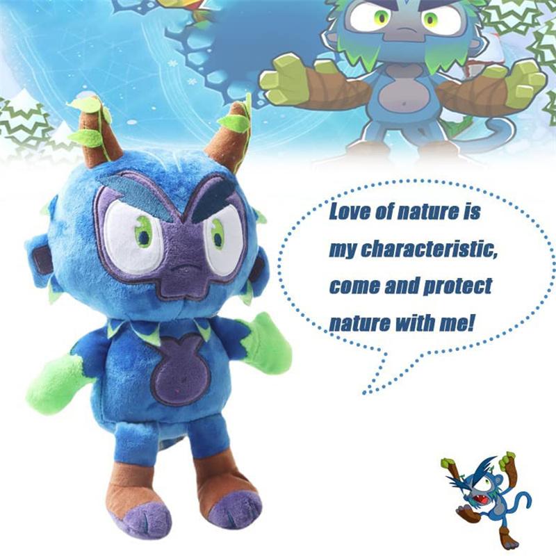 Peluche Obyn Greenfoot Peluche Gwendolin Peluche Bloons TD 6 Animale di Peluche Scimmia Frecciatrice Cuscino per Dormire Bambola da Collezione Regalo per Bambini