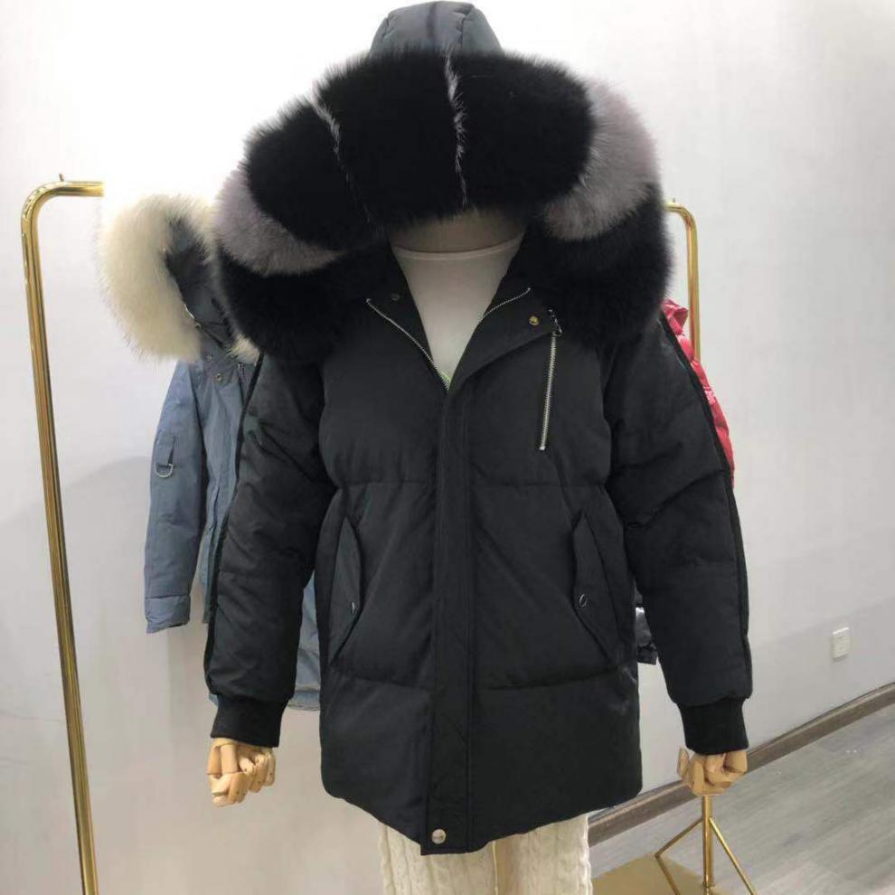 Women's Short Down Jacket with Large Fur Collar, 2024 Petite Slimming Style, Clearance Sale
