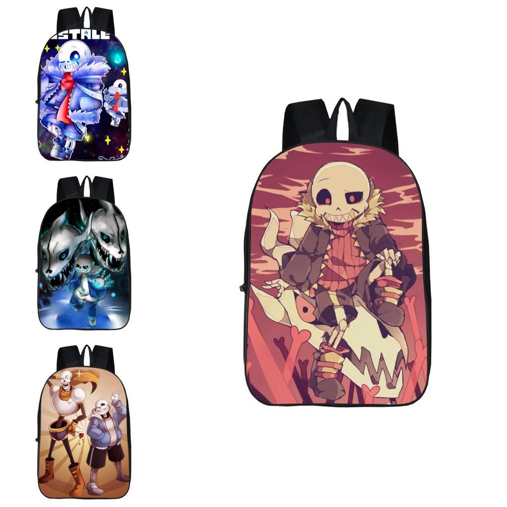 Stylish Black Undertale Sans School Bookbag Featuring Smooth Zipper And Easy-to-clean Material