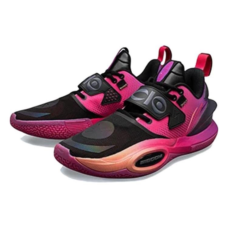 Li Ning All City 10 V2 Antidérapantes, Résistantes à l'abrasion, Respirantes Hautes Baskets Homme Noir Rouge Violet ABAS059-7
