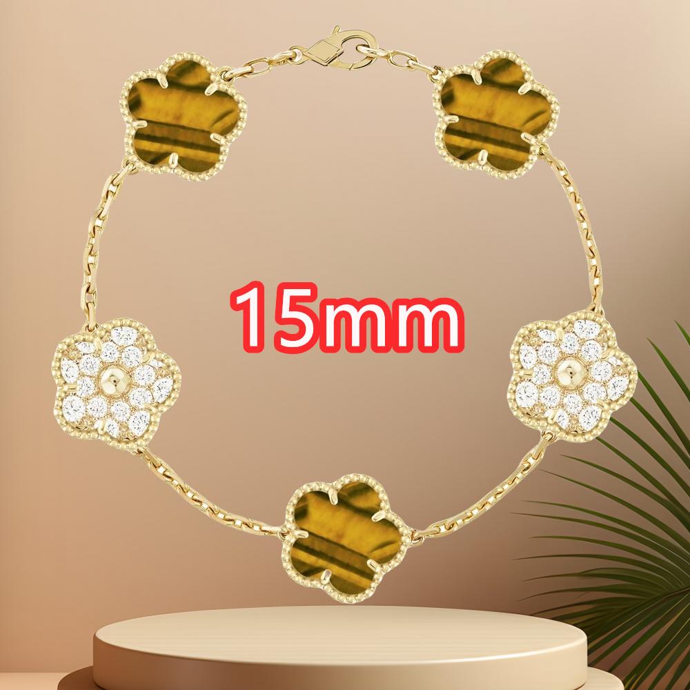 Classic Simple Fashion Five-leaf Flower Pendant Bracelet Natural Stone Clover Pendant Women's Party Daily Wear Zircon