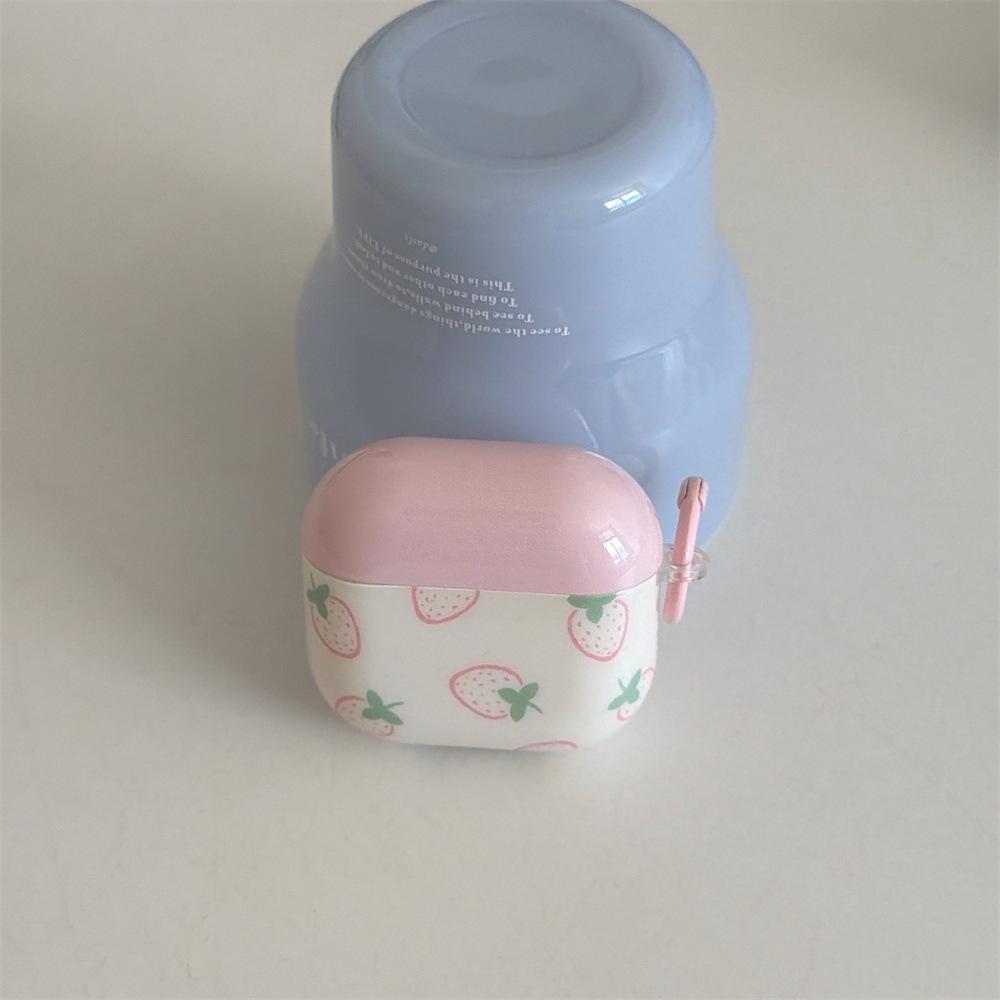 Cute Pink Strawberry Earphone Cover for Apple AirPods 1 /1 Generation Cartoon Bluetooth Case PRO1/PRO1 Niche