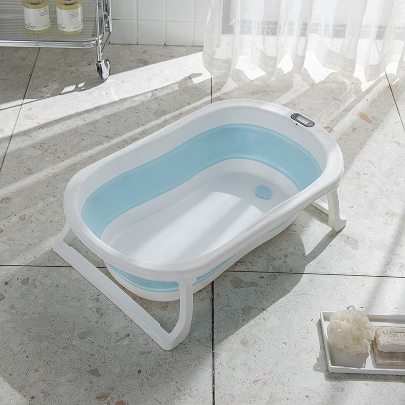 Folding Temperature-Sensitive Baby Bathtub: Large Size for Infants, Newborns, and Toddlers