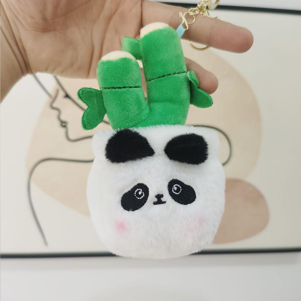 Adorable Panda Plush Keychain Cute Animal Doll Short Plush Hanging Accessory