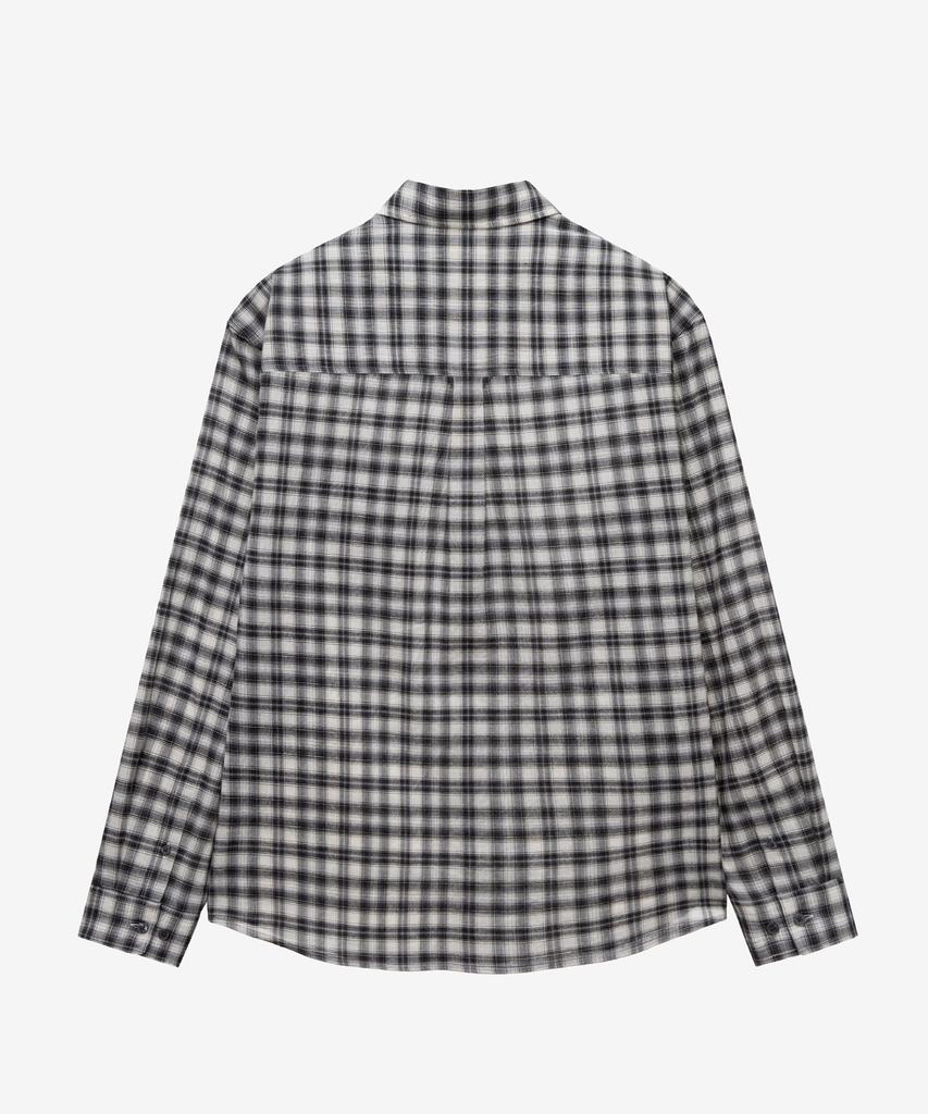 MINDBRIDGE [On][Crop Or Regular] Crease Check Black Oversized Long Sleeve Shirt