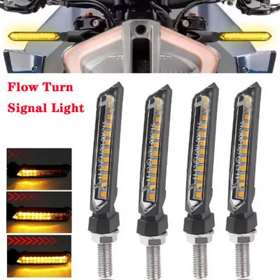 2pcs 8mm Motorcycle LED Turn Signal Light Blinker Universal 12V Indicators Light Amber Flowing Water Lamp Rear Turn Signal Lamp