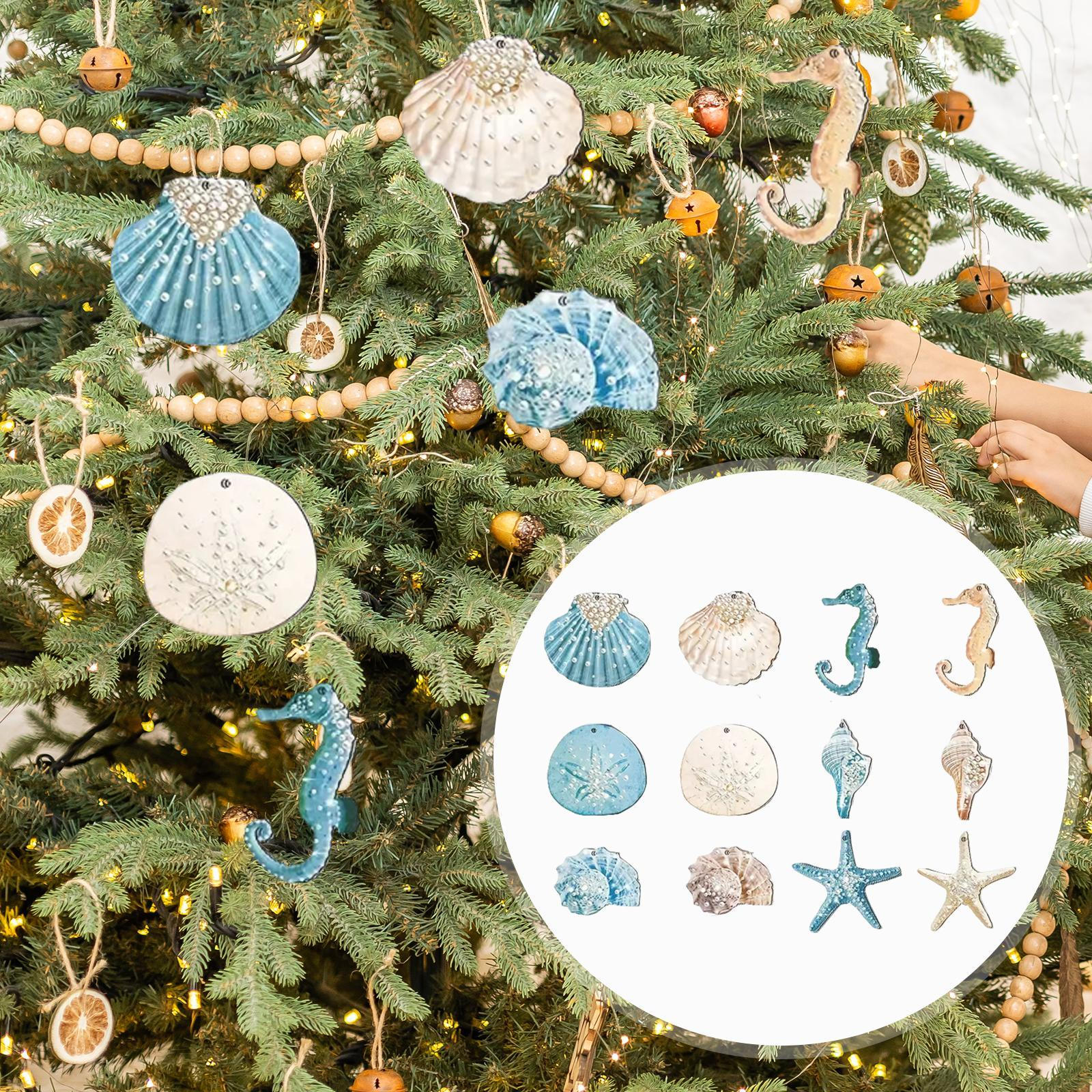 

Украшения для подвешивания на рождественскую елку, деревянные украшения, рождественский декор для праздника 12 Pieces