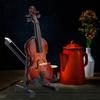 Mini Musical Instrument Model Miniature Violin Model with Stand Case Dollhouse Accessories Mini Musical Instrument Decor Gift