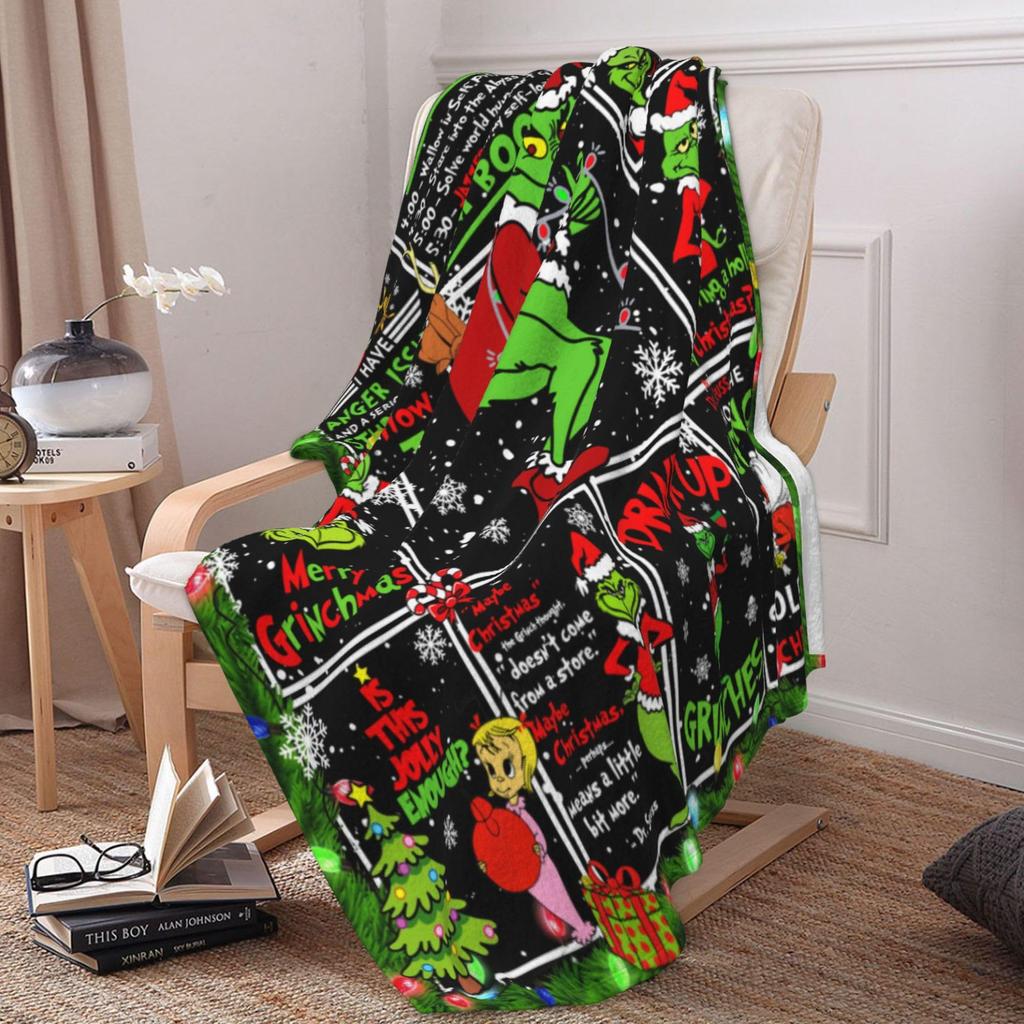 Christmas Atmosphere Cartoon Character Blanket Super Soft Comfortable Flannel Blanket Sofa Bed Comfortable Warm Lazy Blanket