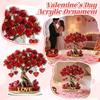 Valentijnsdag Rozenboom Met Hart Tafeldecoratie, 2D Plat Acryl Ornament Voor Bureau Schouw Keuken Decoratie Feest Winterfeest Cadeaus