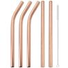 5pcs Wide 12mm Stainless Steel Straw Fruit Juice Milkshake Cocktail Straw Pearl Milk Tea Drinking Straw Set Home Bar Accessories