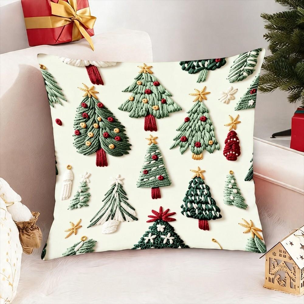 45x45cm Christmas Pillowcase Cartoon Santa Snowman Elk Pillow Case  Christmas Decoration