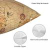 Federa per Cuscino Quadrata Mappa di Piri Reis Poliestere Lino Velluto Fantasia Cerniera Decorativa Federa Copricuscino per Casa