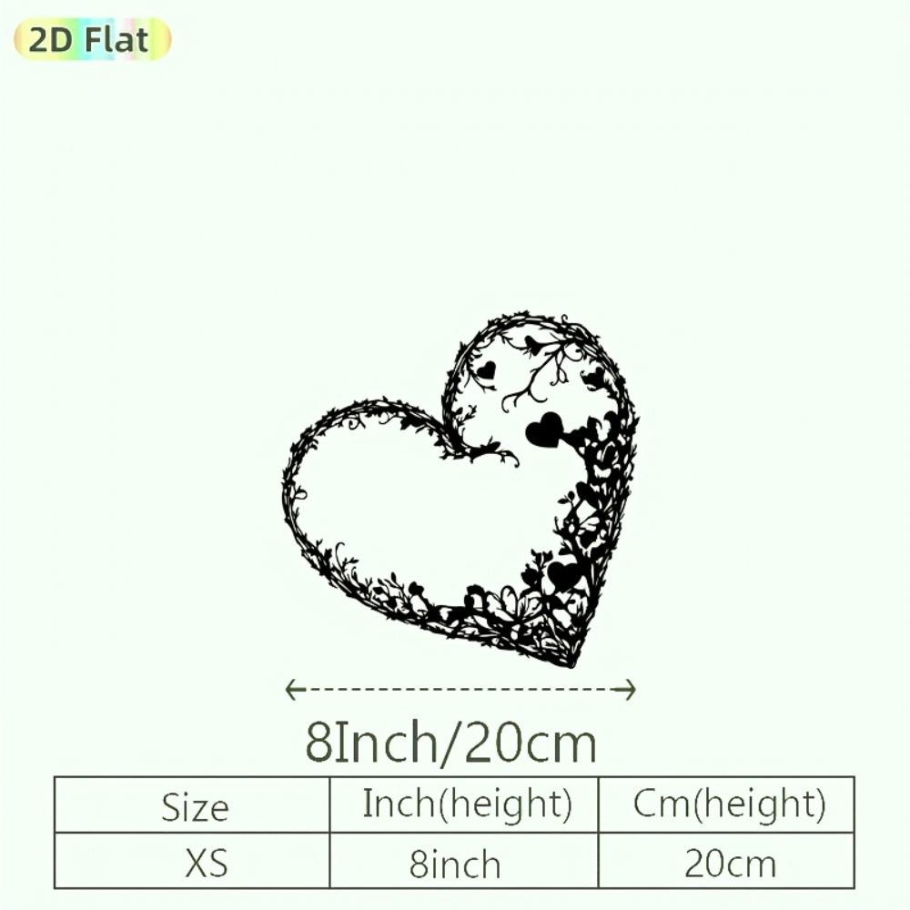

1pc Heart Shaped Vine Metal Wall Sculpture Romantic Powder Coated Iron Art Valentine Wedding Anniversary Gift Love Theme Decor Bedroom Garden Fence XS/20cm/8Inch