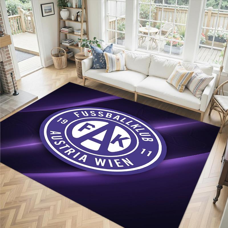 Austria Wien FC Design Crystal Velvet Carpet Cozy Non?Slip Printed Rug For Bedroom Living Room Entrance