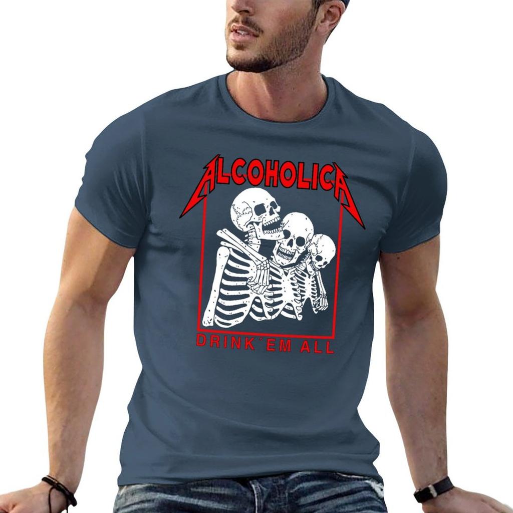 Alcoholica Drink Em All TShirt Plus Size Outdoor Casual Top