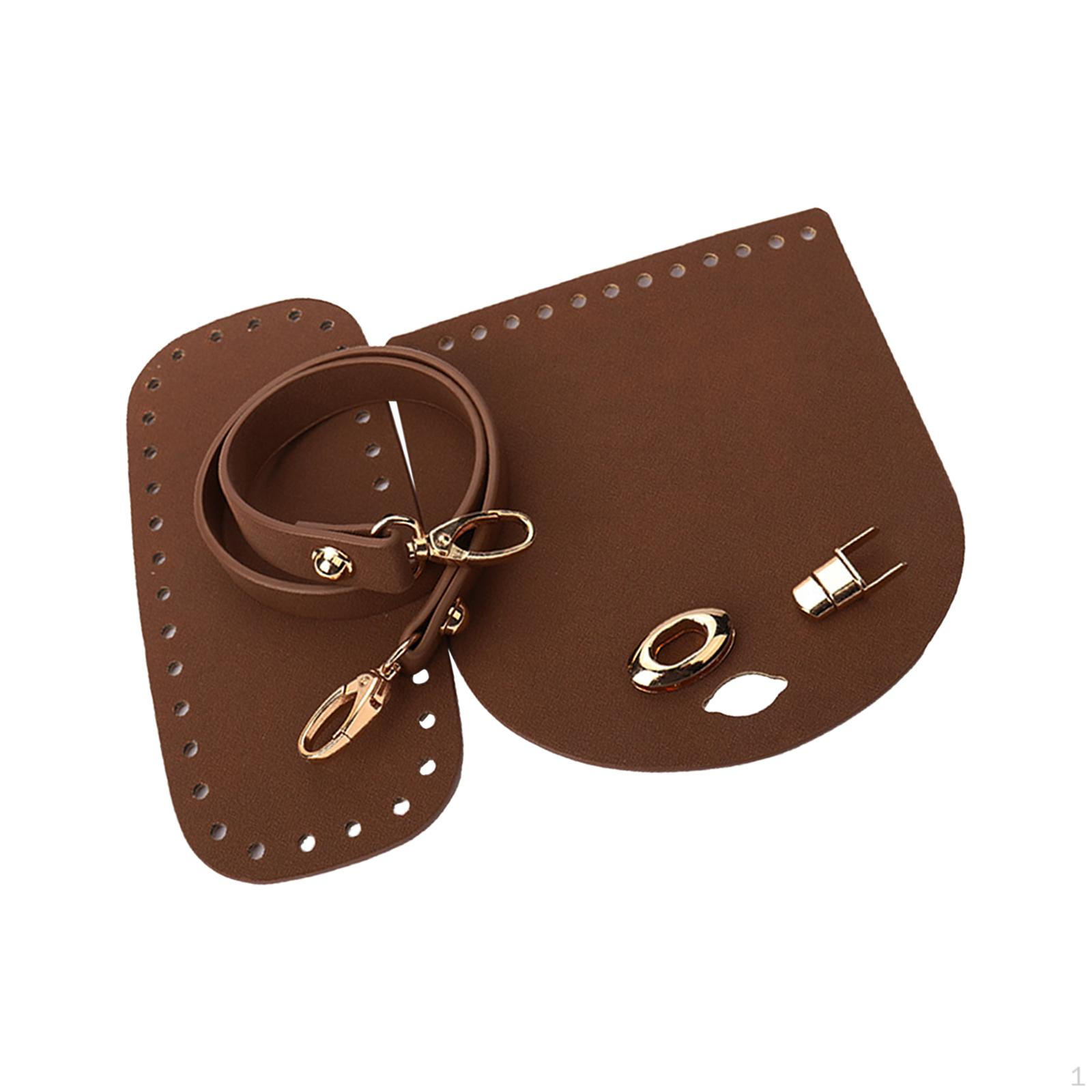 

DIY сумка из искусственной кожи, набор для вязания, нижний плечевой ремень, крышка для вязания крючком кофейный