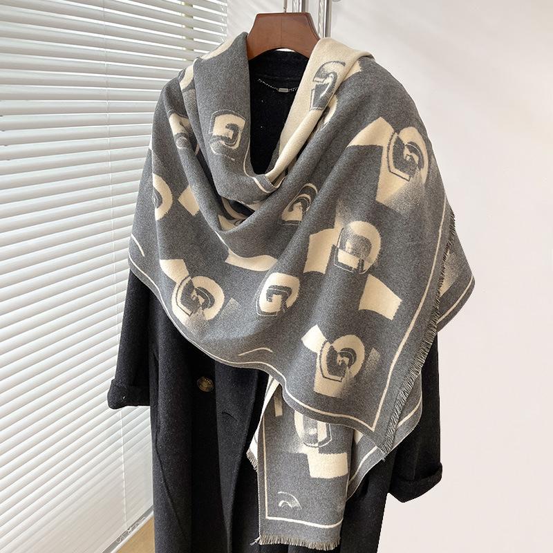 letter circulation diagram, simple style printing elements, women's imitation cashmere warm scarf, air conditioner shawl circumference