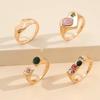 4PCS Vintage Purple Crystal Rings for Women Gold Color Metal Rings Set Snake Fashion Jewelry Female Designer Minority Gifts