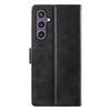 For Samsung Galaxy S25/S24 Case Stand Wallet Calf Texture PU Leather Flip Phone Cover with Wrist Strap