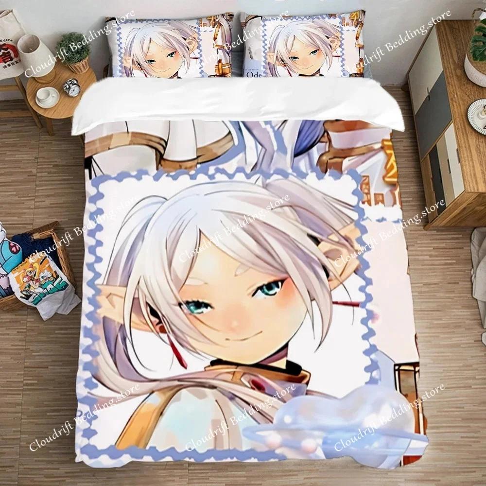 Queen Bed Comforter Sets Bedding Decorations Quilt Cover Set Fashion F-Frieren Beyond Journey's Ends Duvet Covers Pillowcase Art