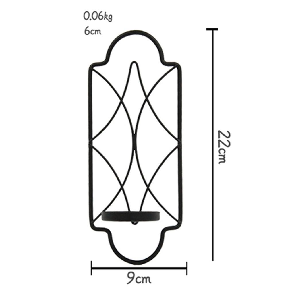Väggmonterad ljushållare i metall 3,5 tum x 8,6 tum Ljusstakar Ljuslykta för Hem, Veranda Dekor Stilfull