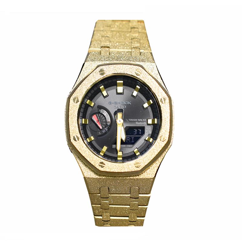 CASIO Мужские Жидкокристаллические, Аналогово-Цифровые Двойной Дисплей Серия 44мм Черные Часы GA-B2100-1A1(Watch3--) Horus