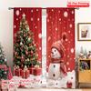 2pcs 2D Flat Printing Merry Christmas Popular Party Window Curtains Christmas Tree Snowman Festive Gifts 100% Polyester Without