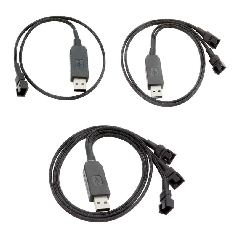 USB To 4Pin Boost Cable Converts 5V To 12V For PC Fan With PVC Material And Stable Power Output