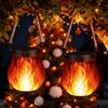 Weihnachtsflammenlaterne Seil LED Lichterkette mit automatischer Ein/Aus-Funktion Wasserdichte Outdoor-Hängelaterne für Camping Gartenparty